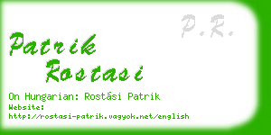 patrik rostasi business card